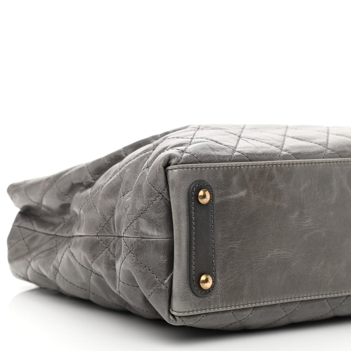 Glazed Calfskin Stingray Large Bindi CC Tote Grey