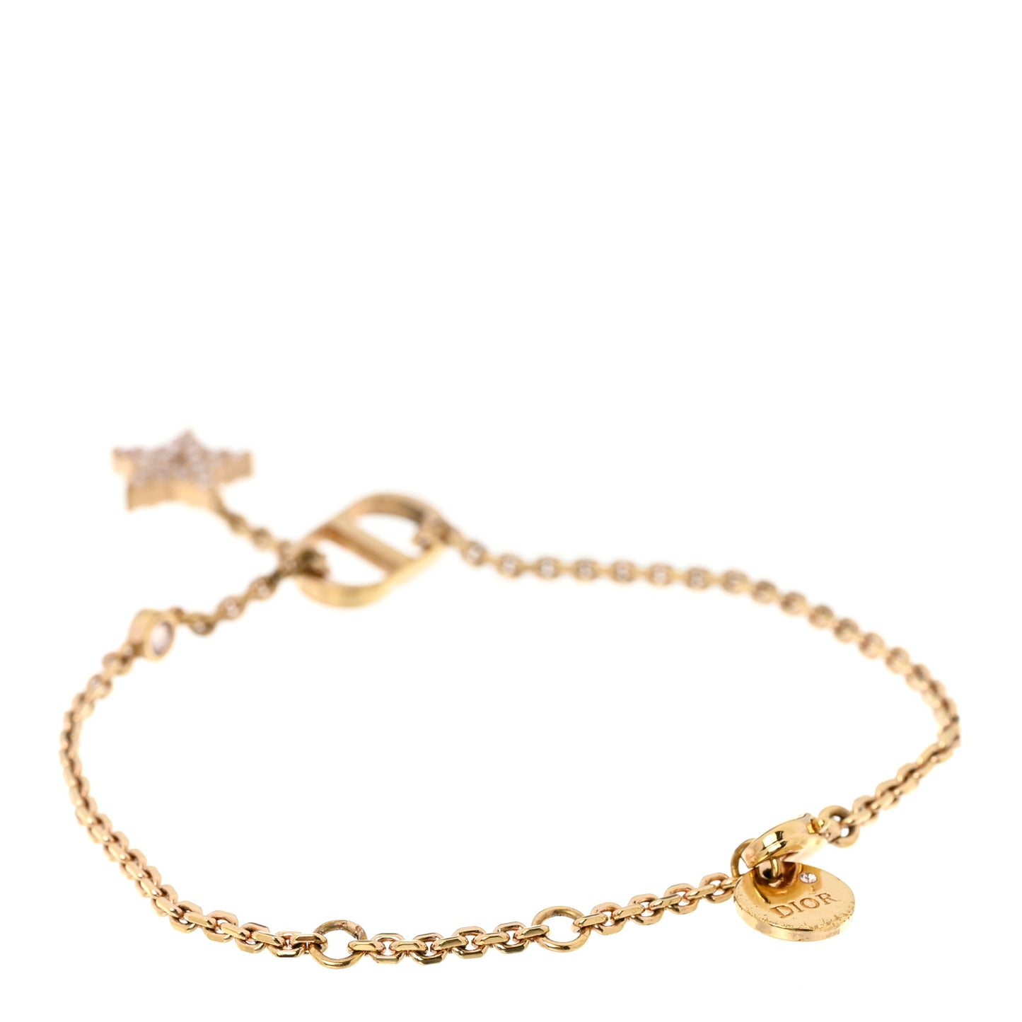 Crystal Metal CD Star Bracelet Gold
