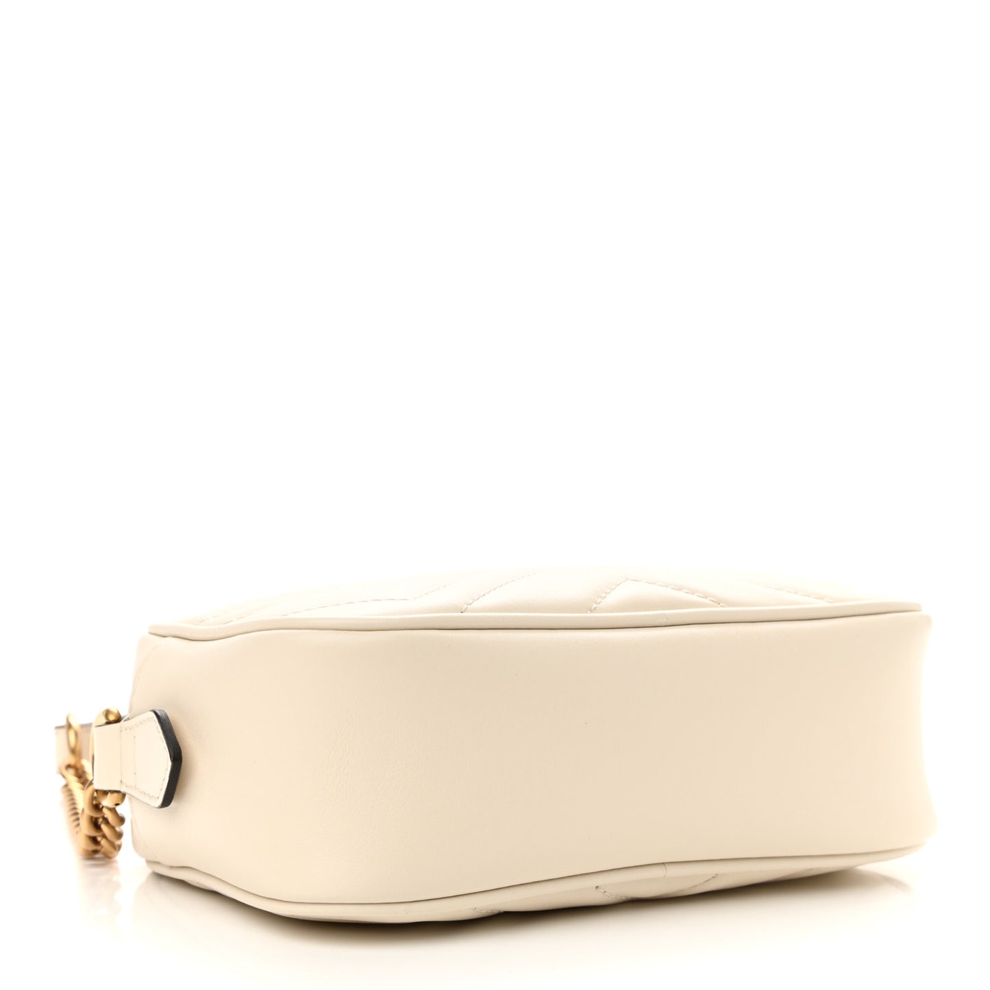 Calfskin Matelasse Mini GG Marmont Chain Shoulder Bag White