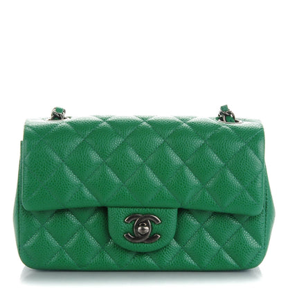 Chanel Caviar Quilted Mini Rectangular Flap Green 1 of 7