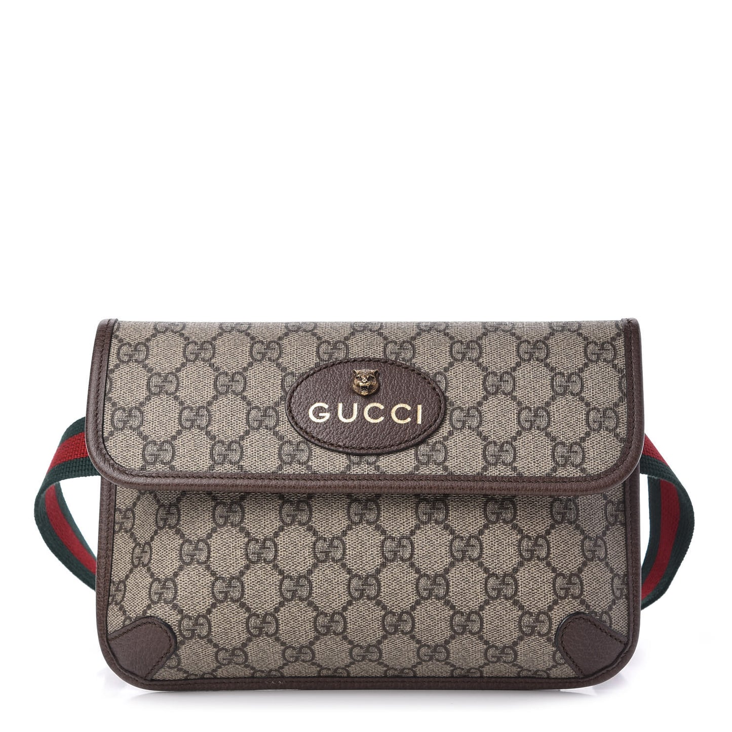 GG Supreme Monogram Neo Vintage Web Belt Bag Brown