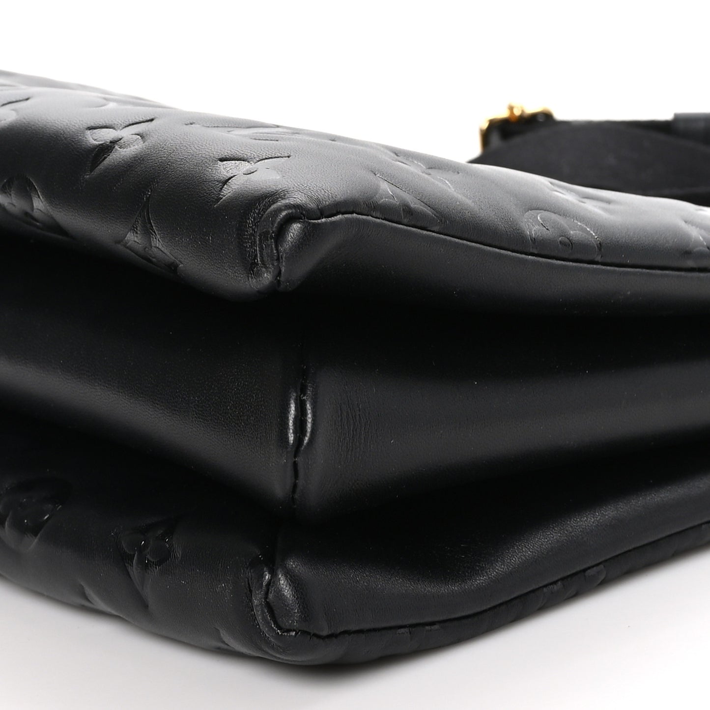 Lambskin Embossed Monogram Coussin PM Black