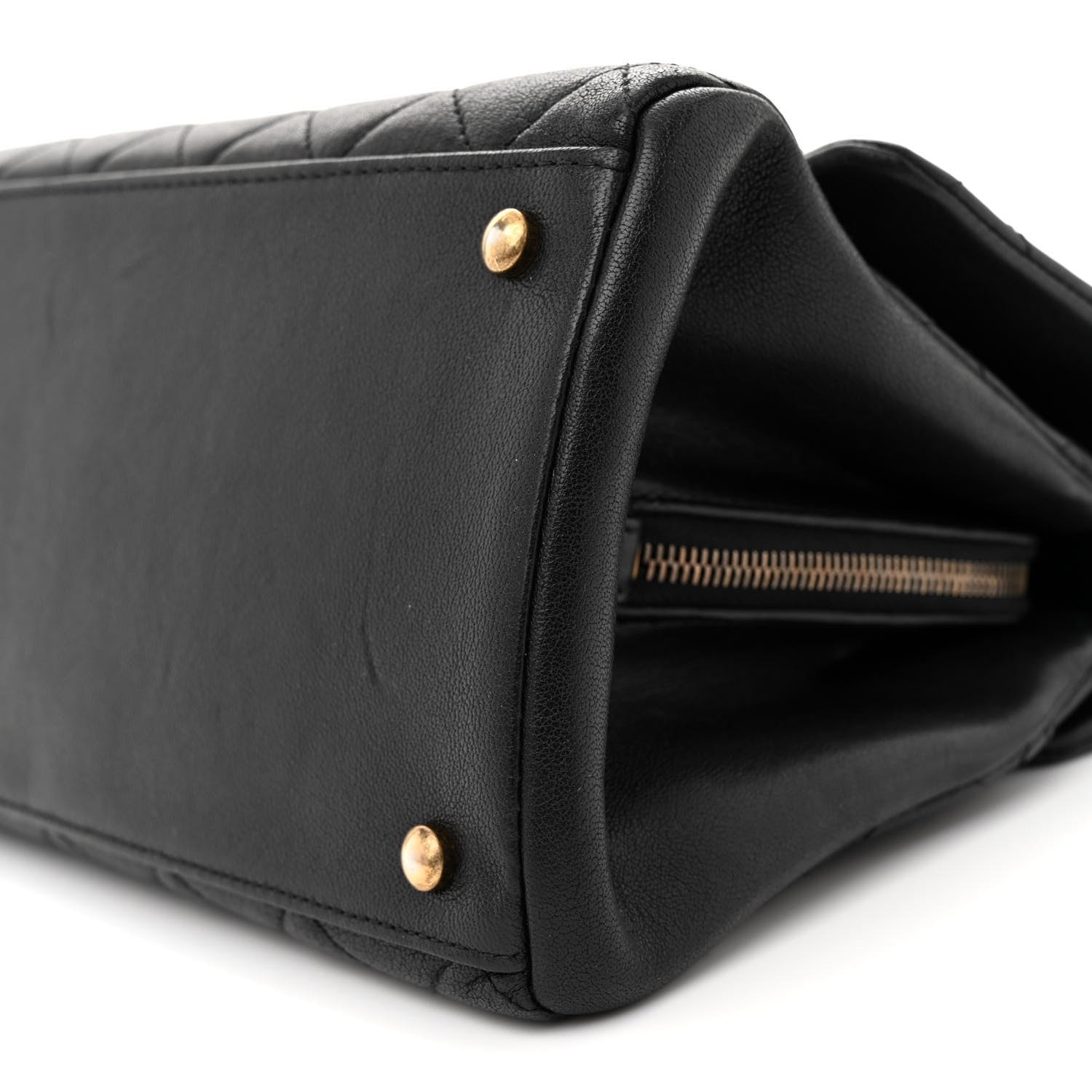 Chanel Shiny Sheepskin Quilted Large Trapezio Flap Black 11 of 20