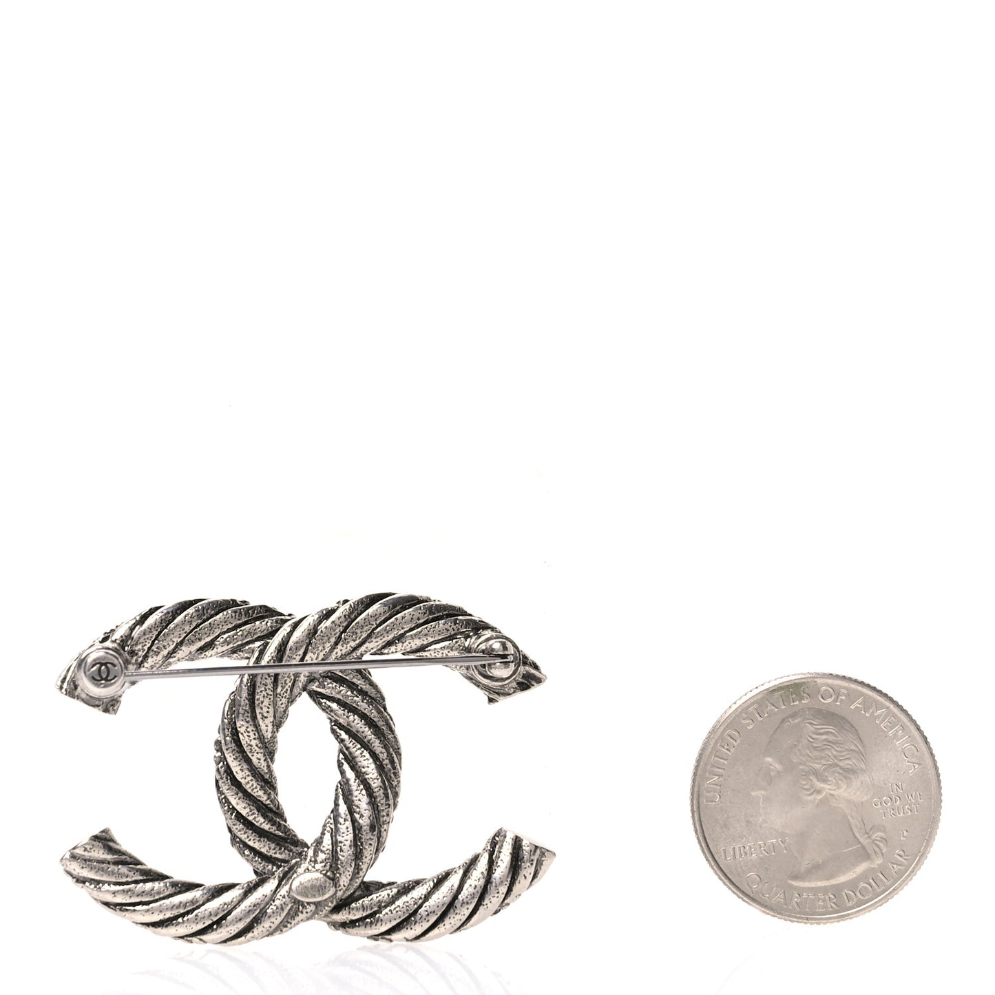 Ruthenium Twisted CC Brooch