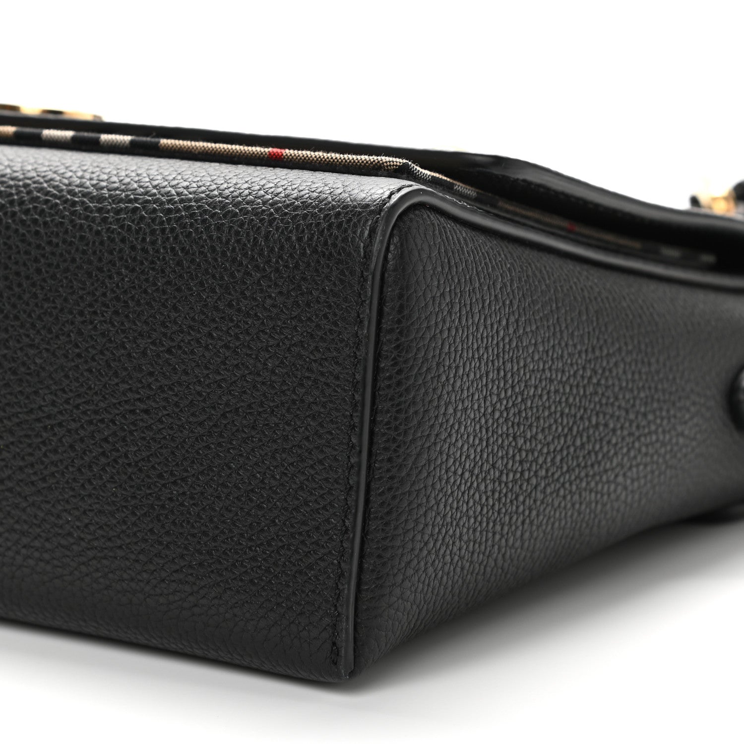 Burberry Grainy Calfskin Vintage Check Note Crossbody Bag Black 8 of 9