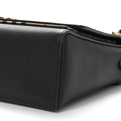 Burberry Grainy Calfskin Vintage Check Note Crossbody Bag Black 8 of 9