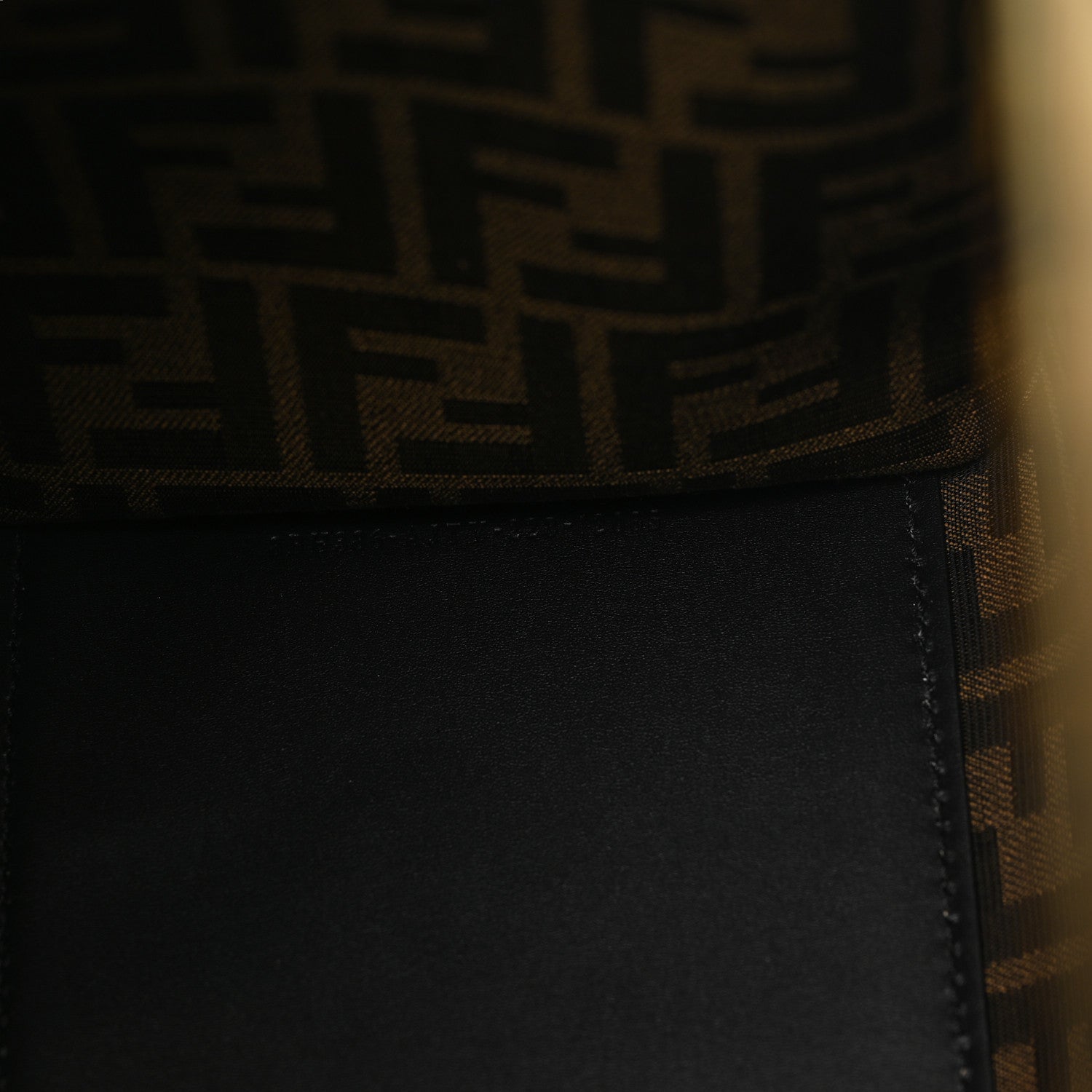 Fendi X VERSACE Calfskin Plexiglass Fendace FF Baroque Print Medium Fendi Sunshine Shopper Tote Black Gold 8 of 11