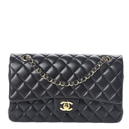 Chanel Lambskin Quilted Medium Double Flap Black 1 of 10