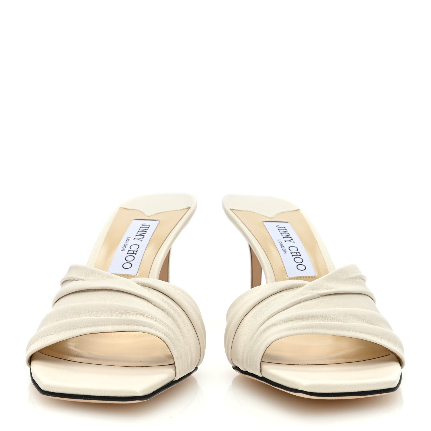 Jimmy Choo Luxe Nappa Basil 75 Sandals 39.5 Latte 2 of 8