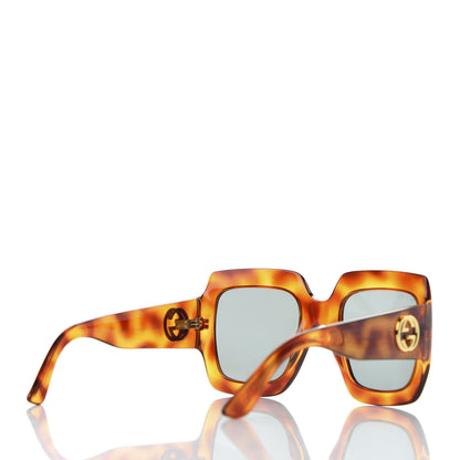 Gucci Acetate Square Frame Sunglasses GG0053S Havana 4 of 8