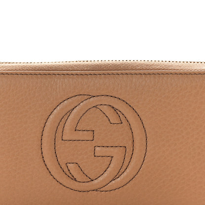 Gucci Pebbled Calfskin Soho Zip Around Wallet Camelia 8 of 9