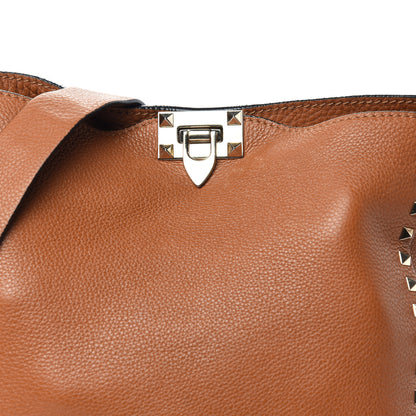 Valentino Garavani Pebbled Calfskin Small Rockstud Flip-Lock Messenger Bag Light Cuir 9 of 9