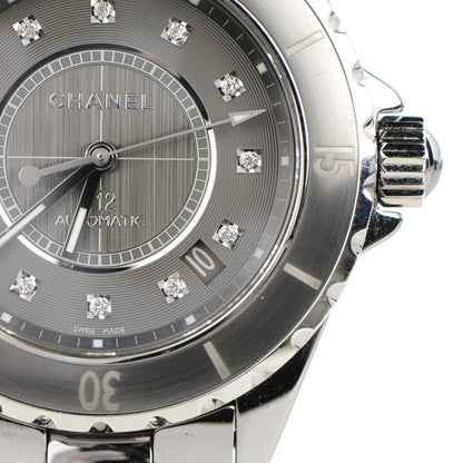 Chanel Titanium Ceramic Diamond 38mm J12 Automatic Watch 4 of 8