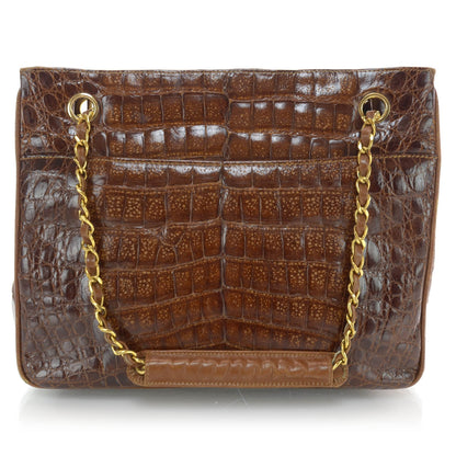 Chanel Alligator Tote Brown 1 of 8
