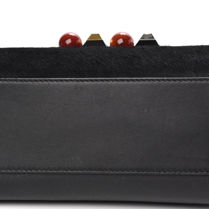 Fendi Pony Hair Studded Mini Peekaboo Iconic Satchel Black 11 of 11
