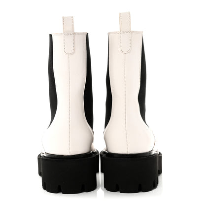 Chanel Patent Calfskin Cap Toe CC Ankle Boots 39 White Black 5 of 11