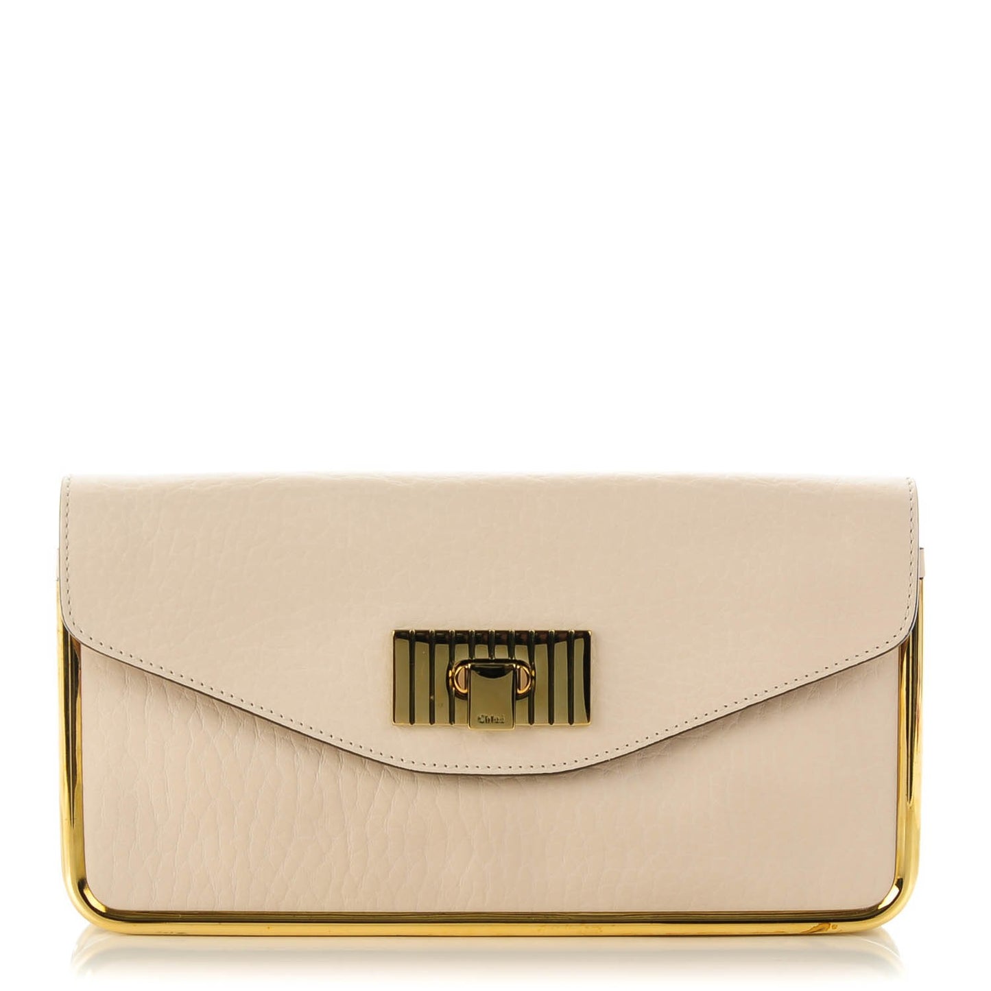 Grained Calfskin Sally Clutch Beige