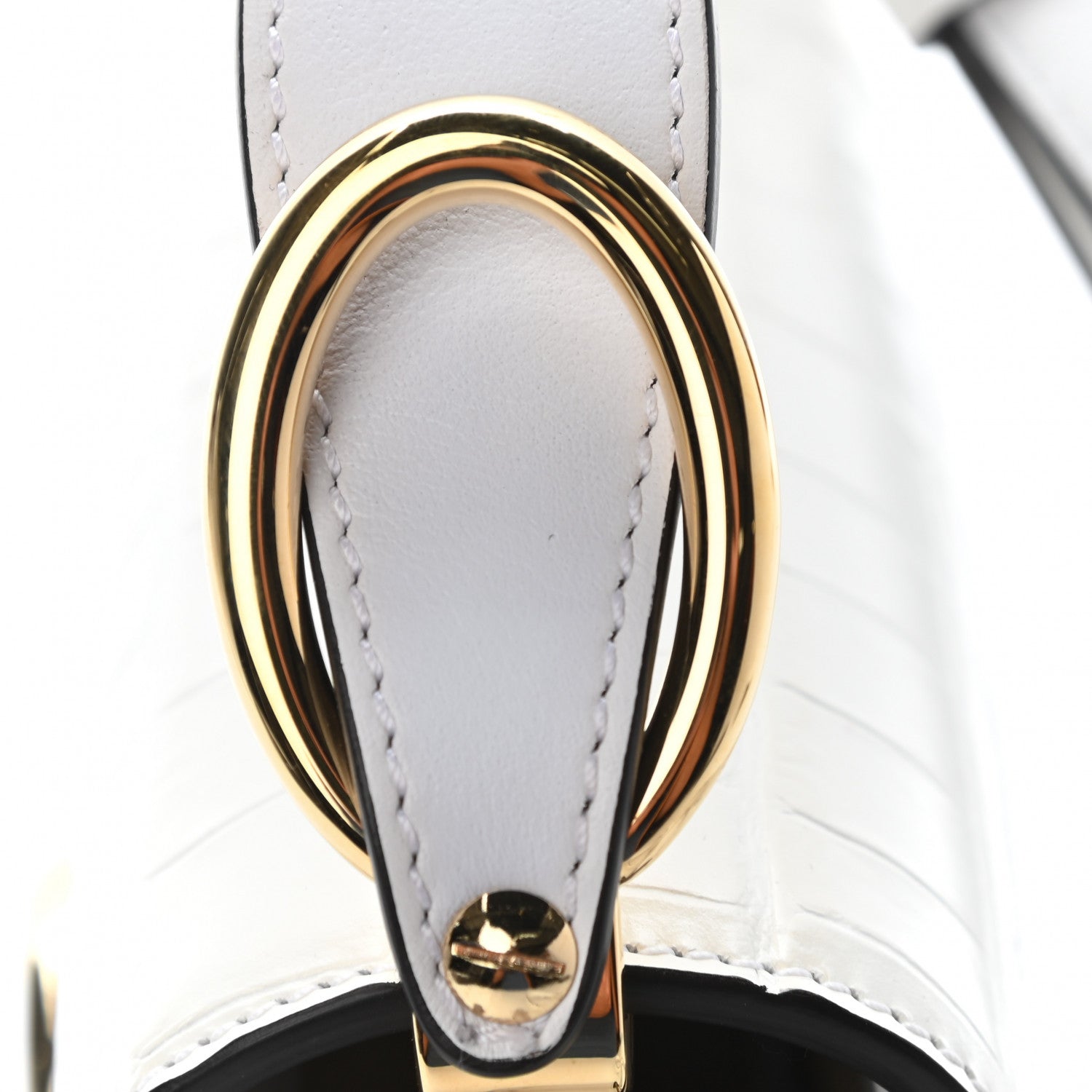 Chloe Calfskin Crocodile Embossed Mini C Double Carry Brilliant White 11 of 12