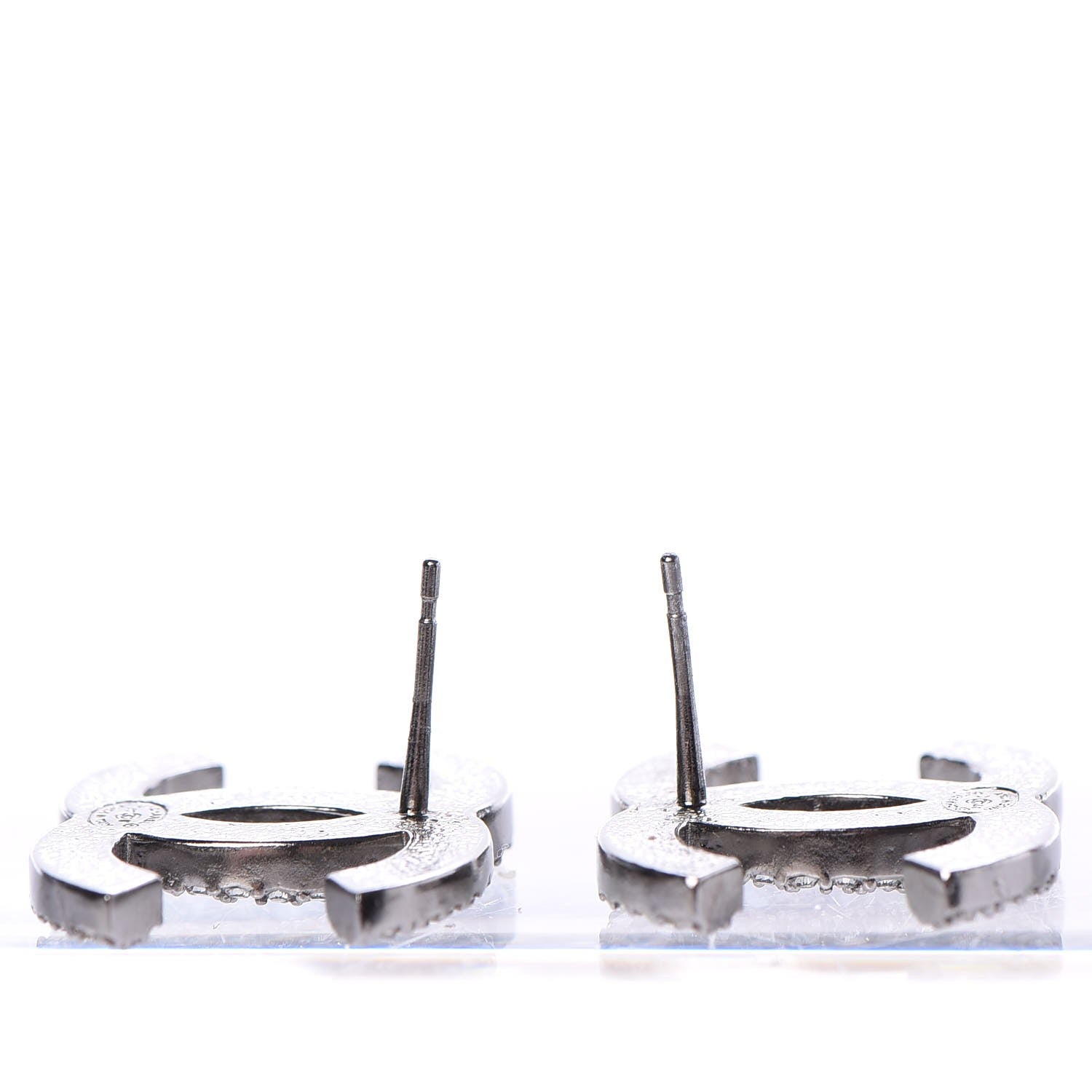 Chanel Crystal CC Earrings Silver 4 of 6