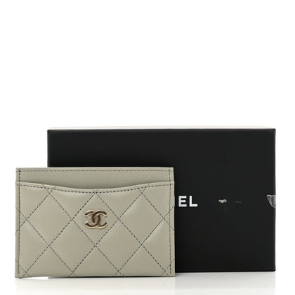 Chanel Lambskin Quilted Card Holder Grey 9 of 9