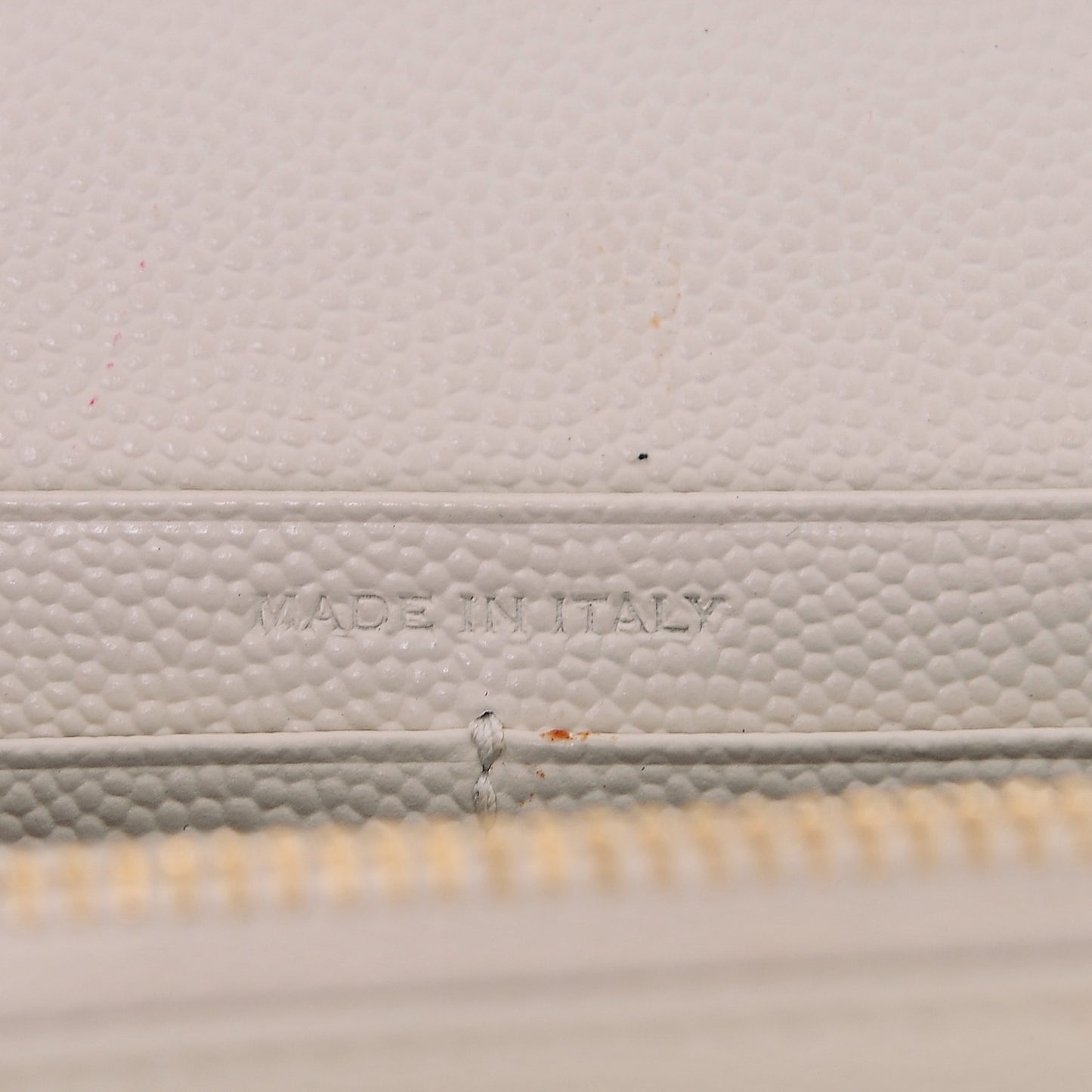 Grain De Poudre Matelasse Chevron Monogram Chain Wallet Porcellana