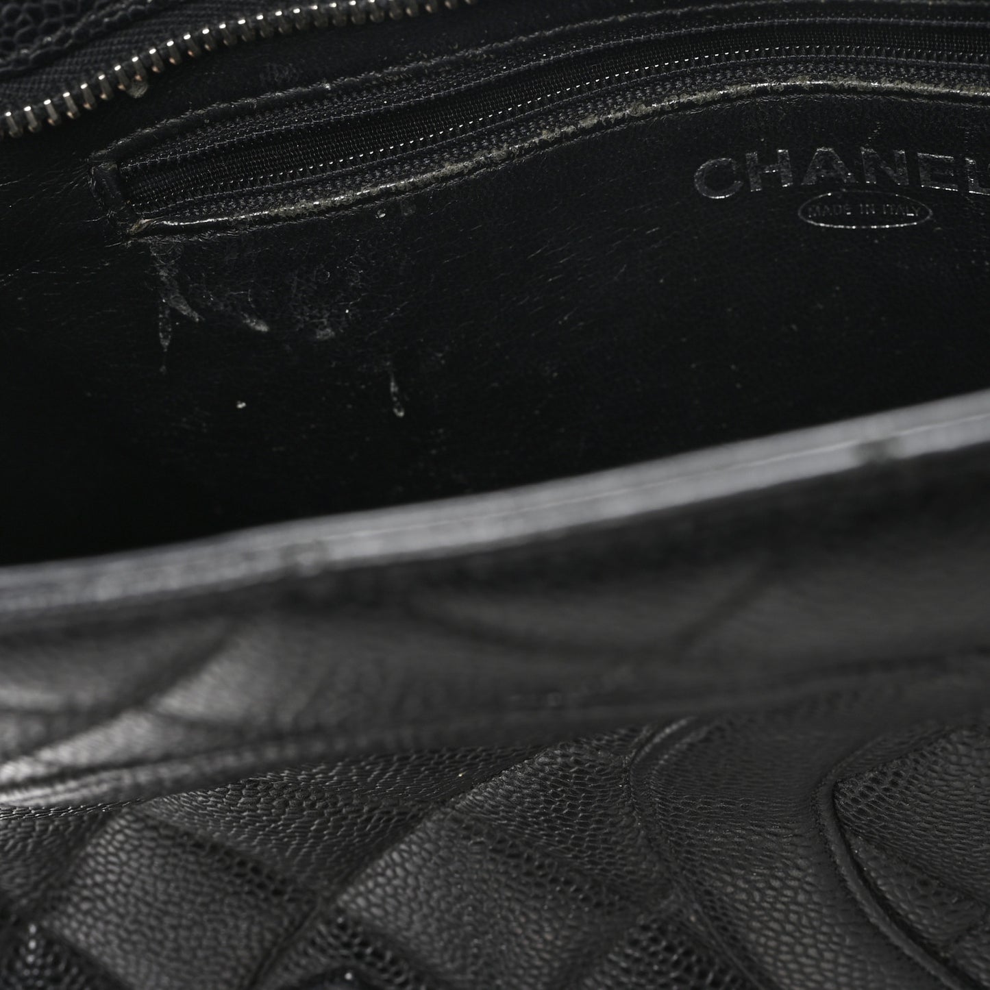 Caviar Quilted Medallion Tote Black