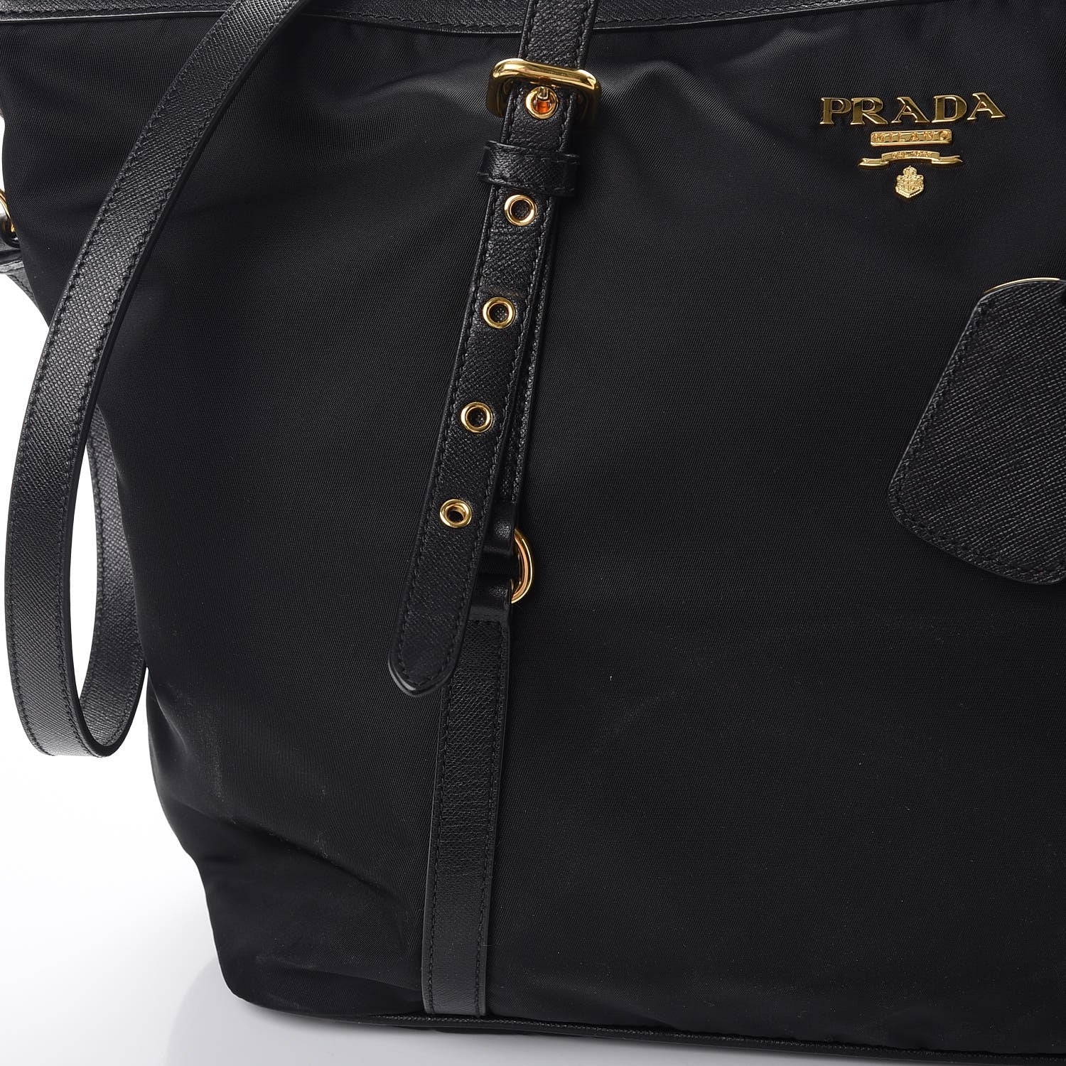 Prada Tessuto Nylon Saffiano Tote Nero Black 9 of 10