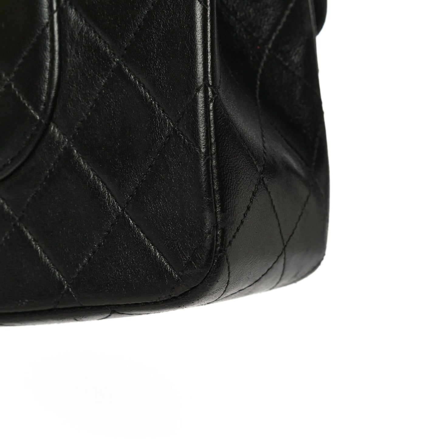 Lambskin Quilted Medium Double Flap Black
