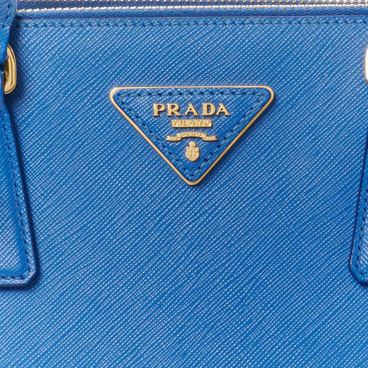Prada Saffiano Lux Small Galleria Double Zip Tote Azzurro 12 of 14