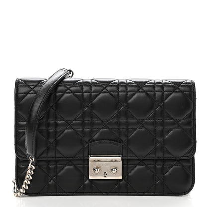 Christian Dior Lambskin Cannage Miss Dior Promenade Pouch Black 1 of 11