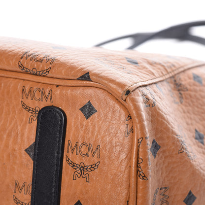 MCM Visetos Medium Anya Shopping Tote Cognac Black 13 of 37