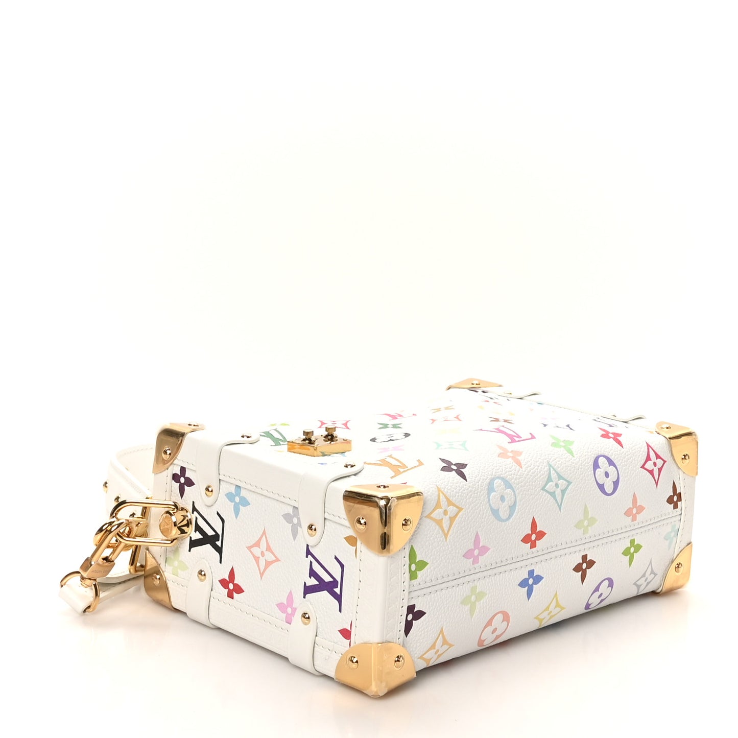 LV x TM Cowhide Monogram Multicolor Side Trunk MM White