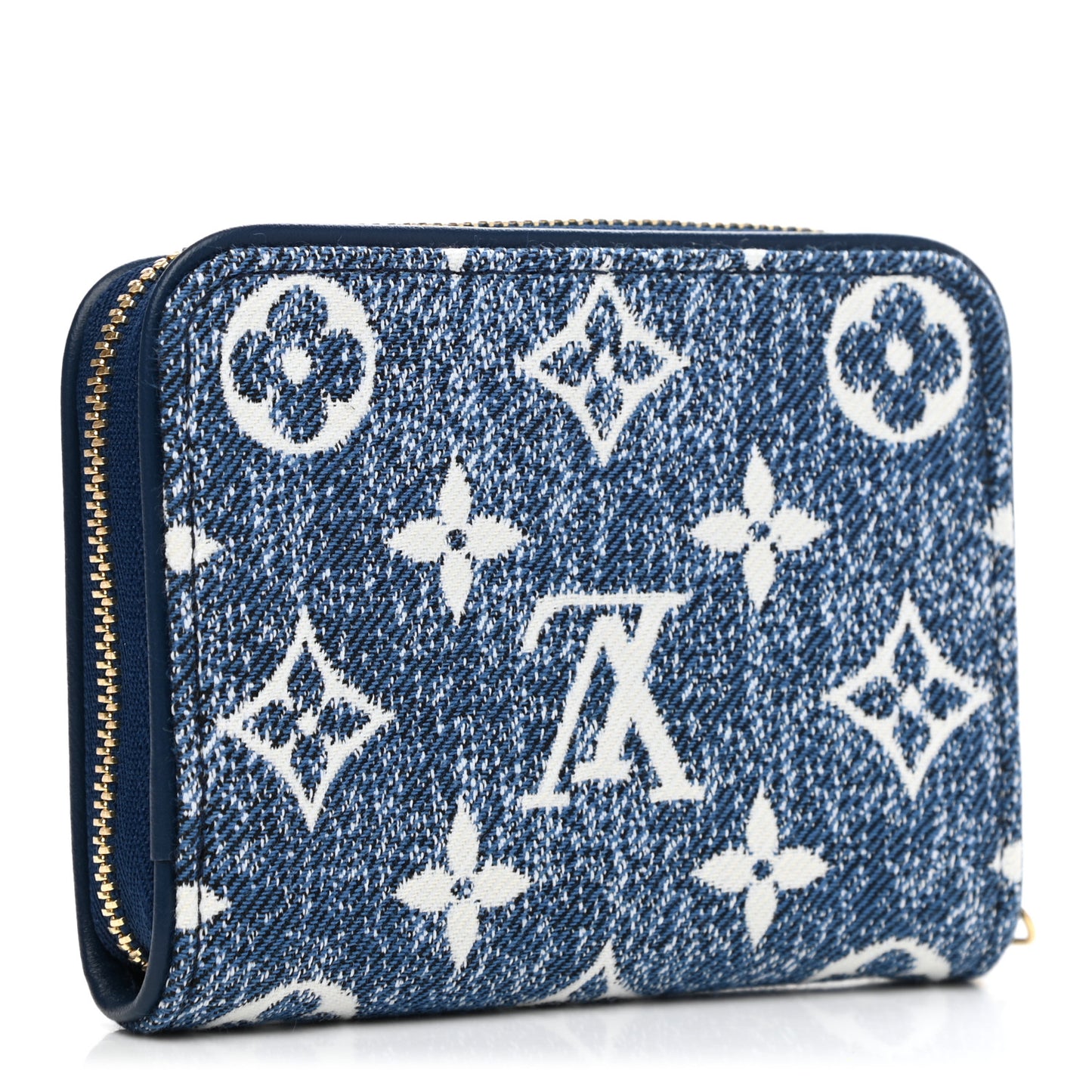 Denim Monogram Jacquard Zippy Coin Purse Bleu