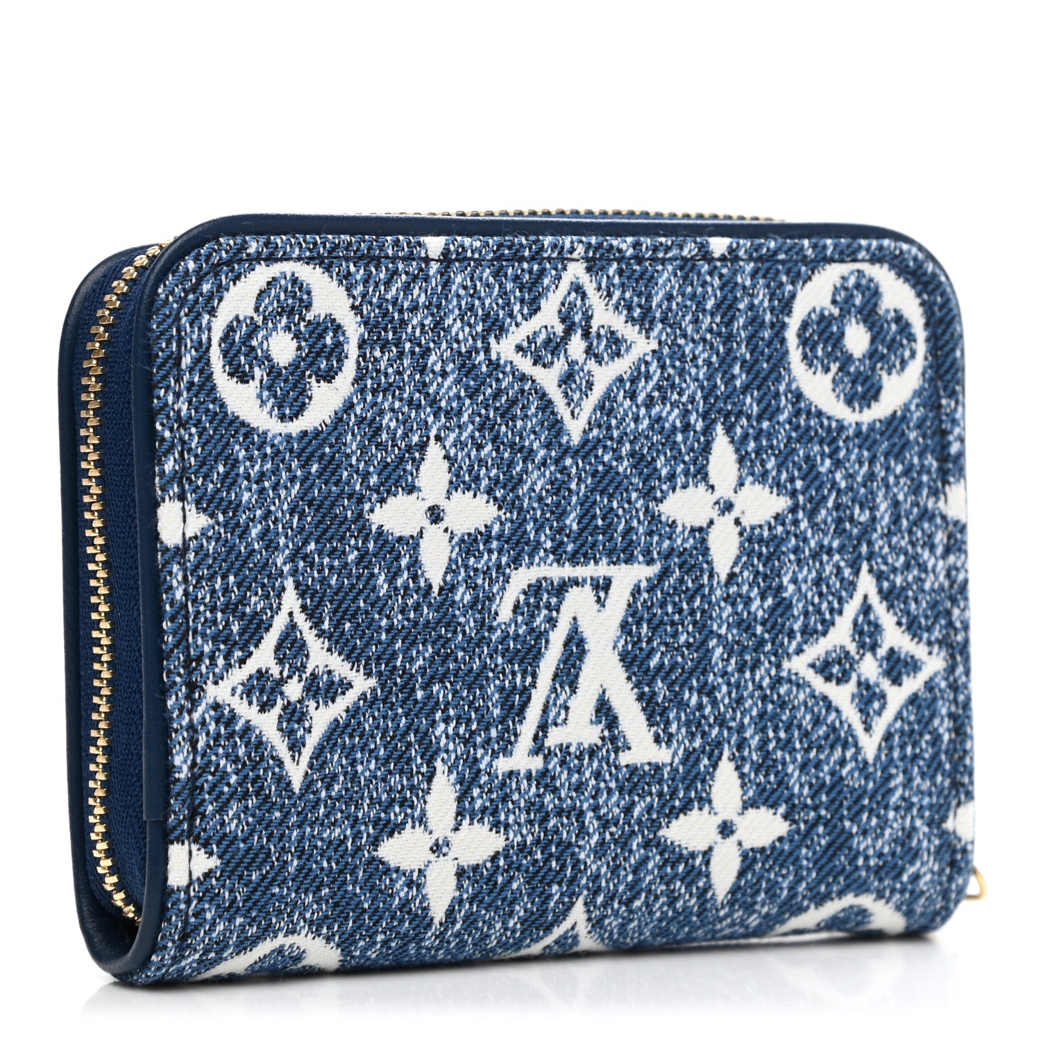 Louis Vuitton Denim Monogram Jacquard Zippy Coin Purse Bleu 3 of 7