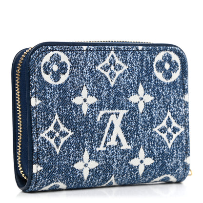 Louis Vuitton Denim Monogram Jacquard Zippy Coin Purse Bleu 3 of 7