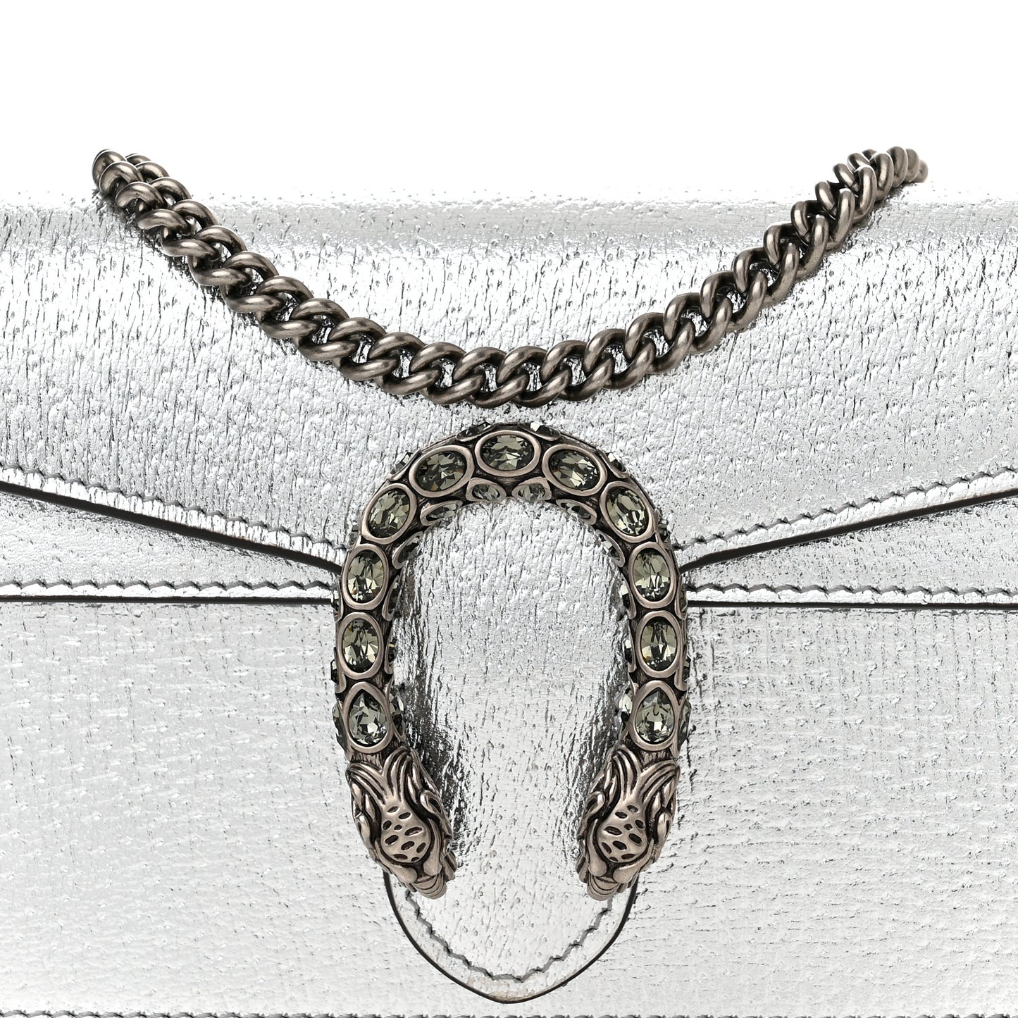 Metallic Calfskin Super Mini Dionysus Shoulder Bag Silver