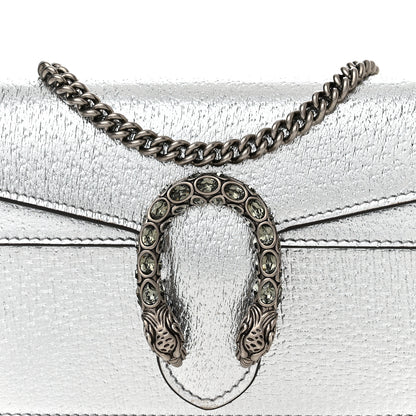 Gucci Metallic Calfskin Super Mini Dionysus Shoulder Bag Silver 6 of 11