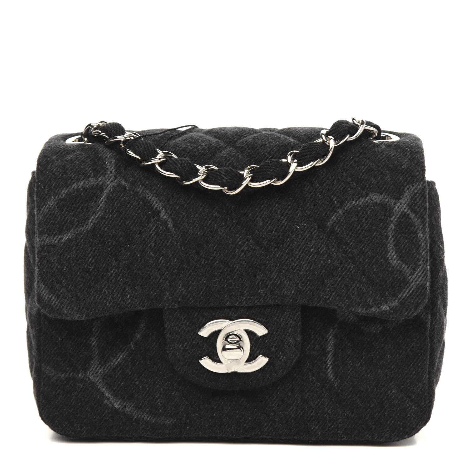Chanel Denim CC Quilted Mini Square Flap Black 1 of 11