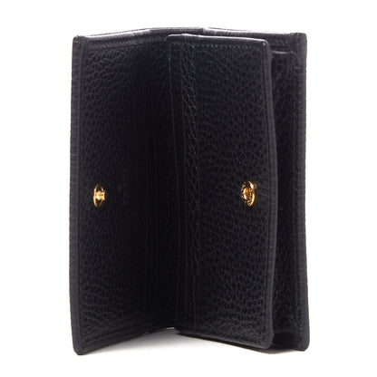 Gucci Pebbled Calfskin GG Marmont Card Case Black 6 of 7