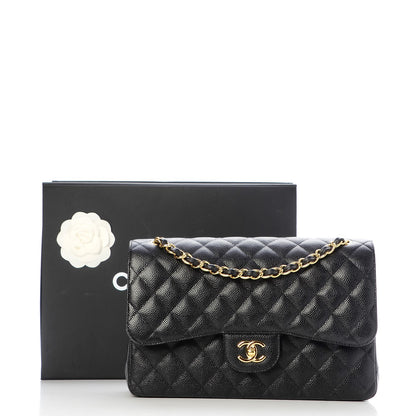 Chanel Caviar Quilted Jumbo Double Flap Black 9 of 9