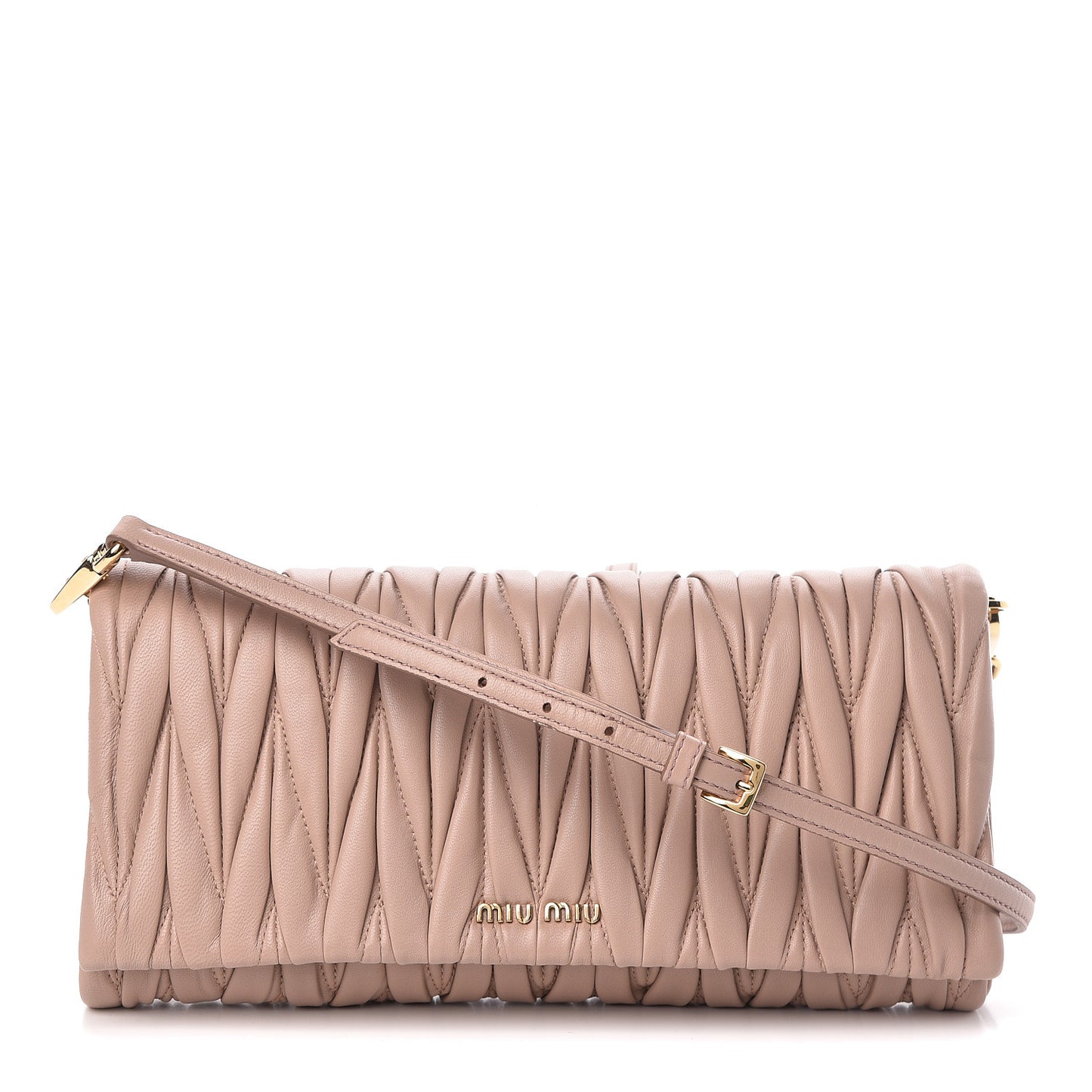 Nappa Matelasse Clutch Cammeo
