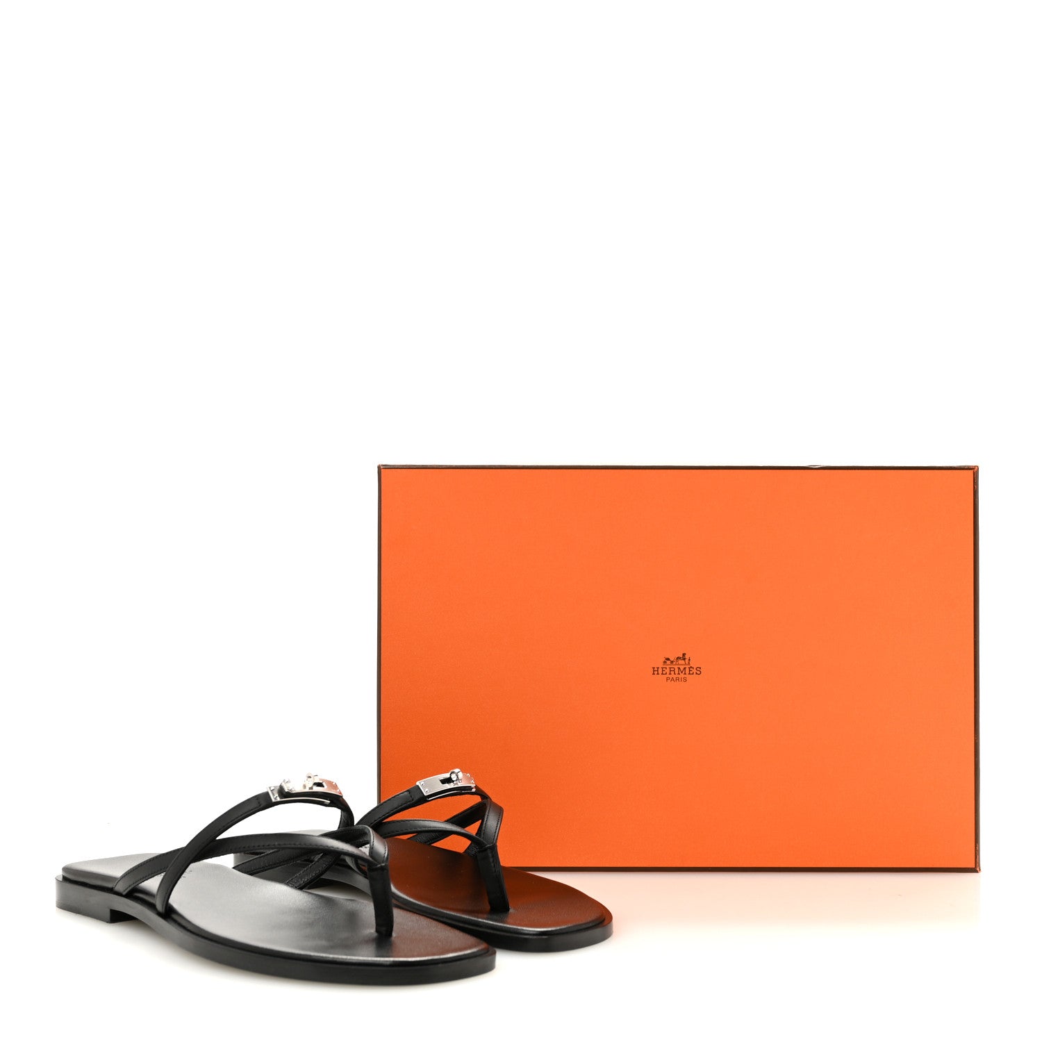 Hermes Calfskin Miss Sandals 36 Black 9 of 9