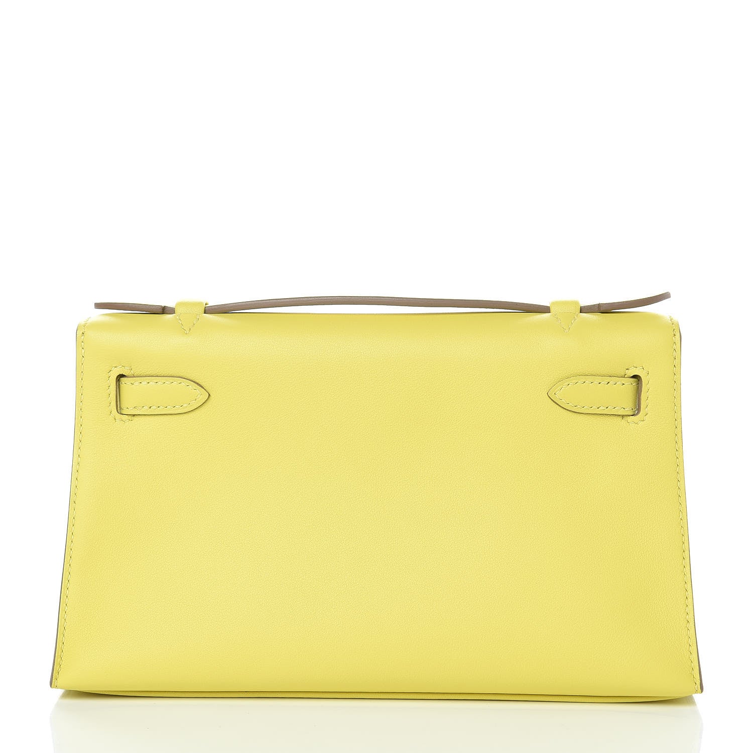 Hermes Swift Kelly Pochette Clutch Lime 3 of 30