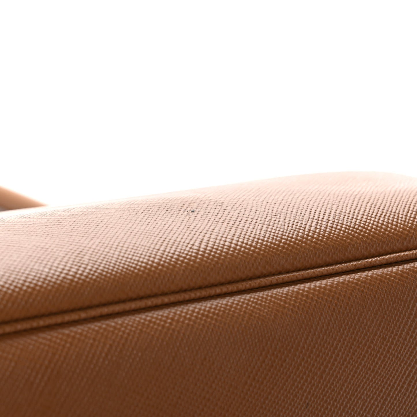 Saffiano Cuir Medium Double Handle Bag Caramel Fuoco