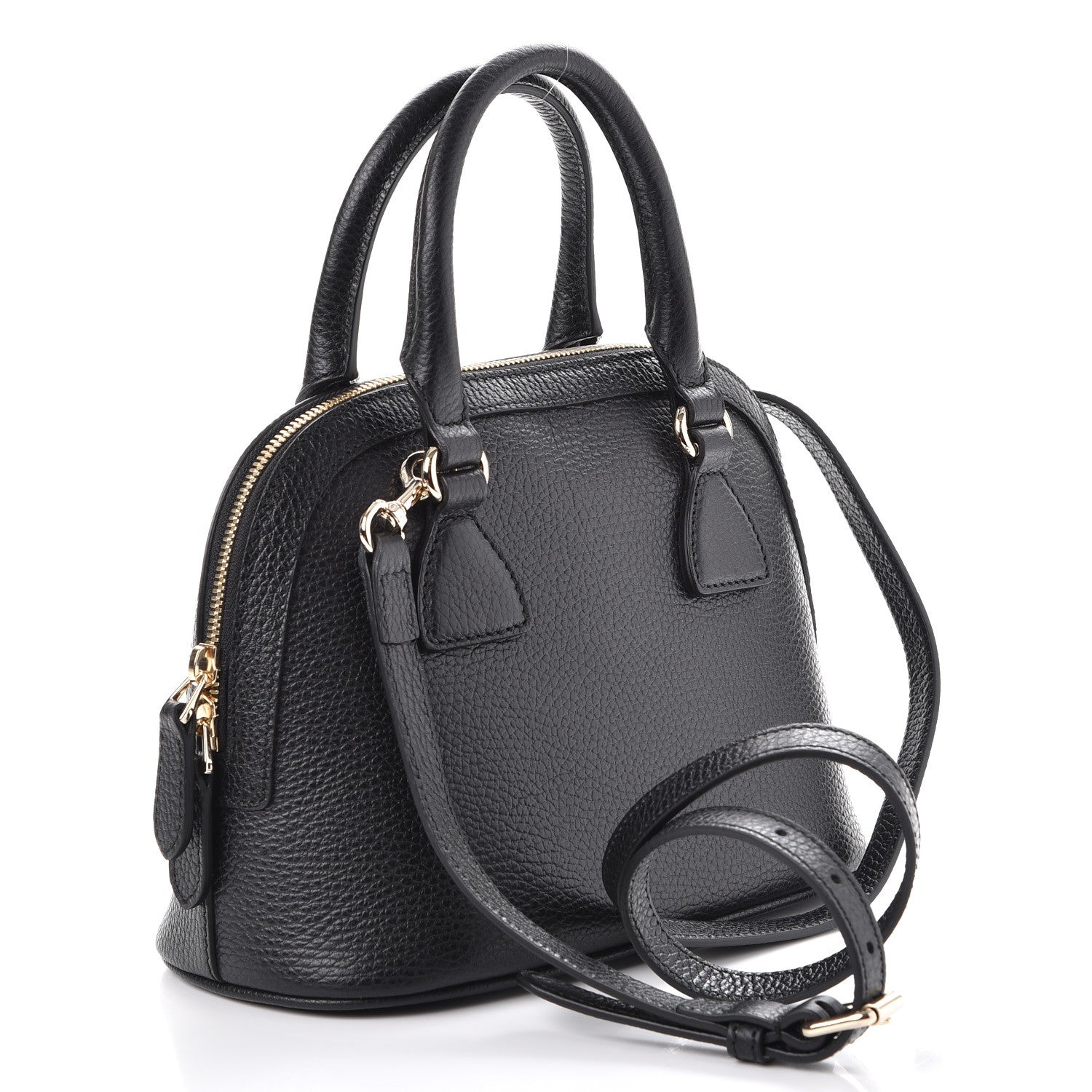 Gucci Dollar Calfskin Small GG Charm Dome Bag Black 3 of 7