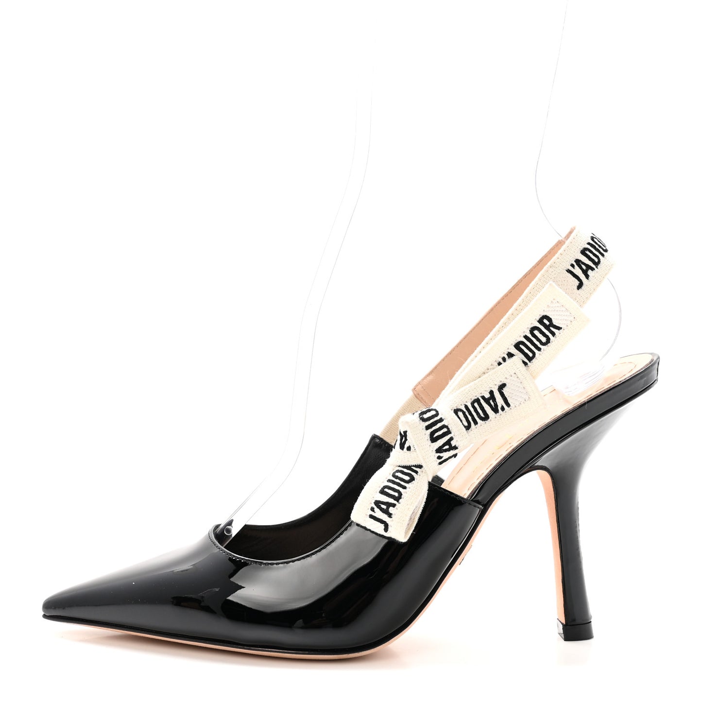Patent Ribbon J'Adior Slingback 100mm Pumps 36 Black
