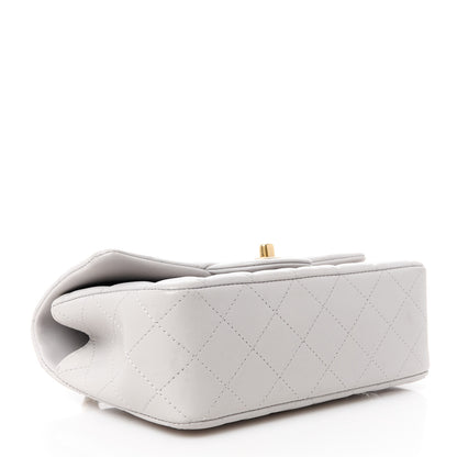 Chanel Lambskin Quilted Mini Top Handle Rectangular Flap Grey 4 of 12