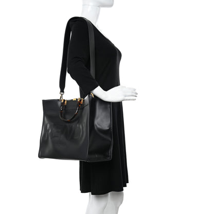 Fendi Vitello King Plexiglass Medium Fendi Sunshine Shopper Tote Black 2 of 11