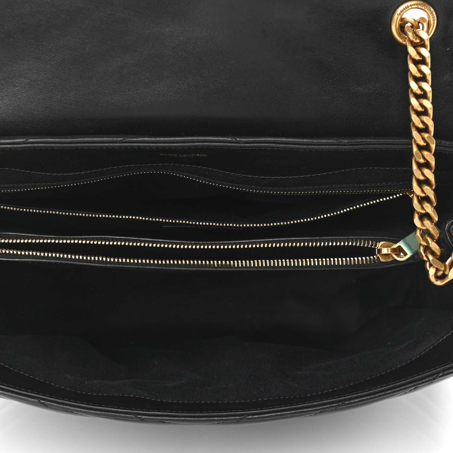Saint Laurent Calfskin Y Quilted Monogram Large Loulou Chain Satchel Black 5 of 9