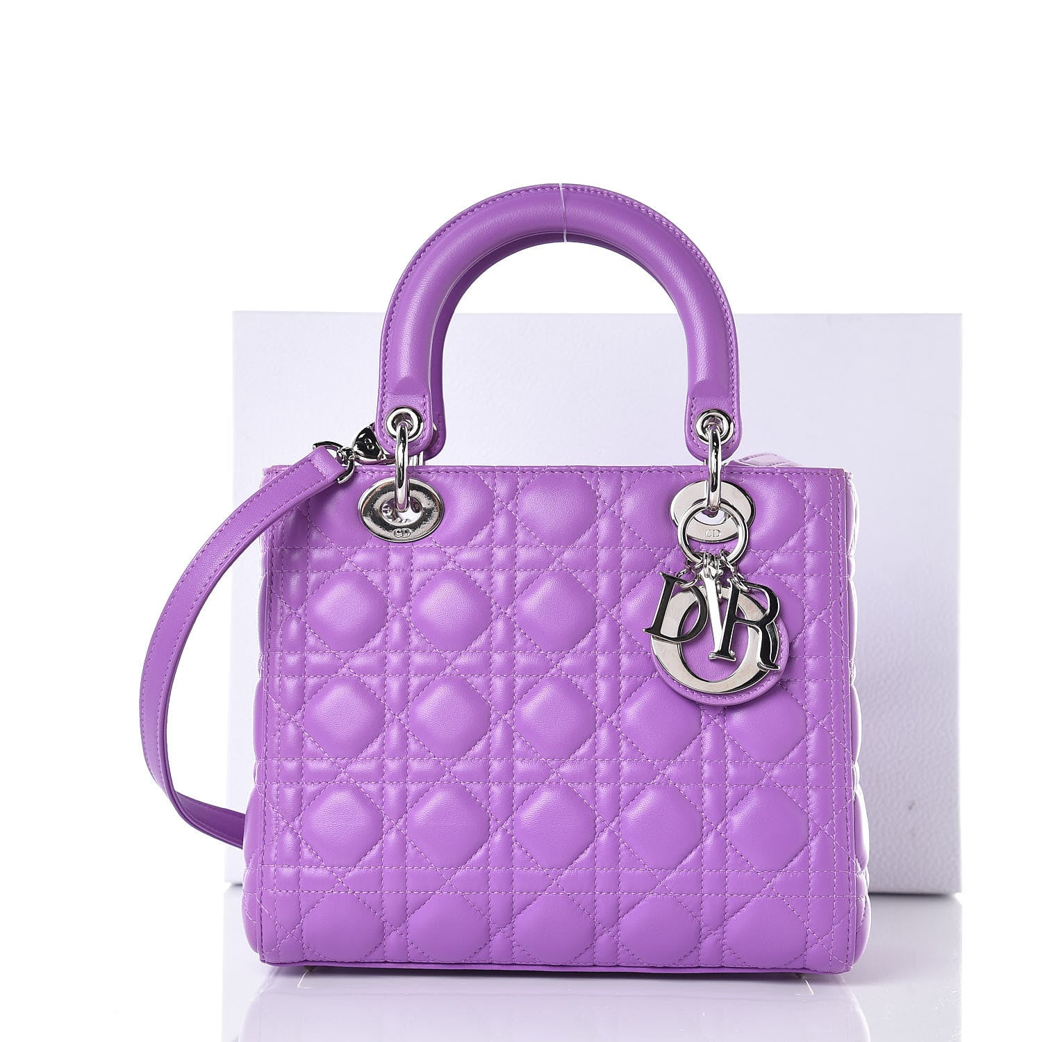 Christian Dior Lambskin Cannage Medium Lady Dior Purple 11 of 11